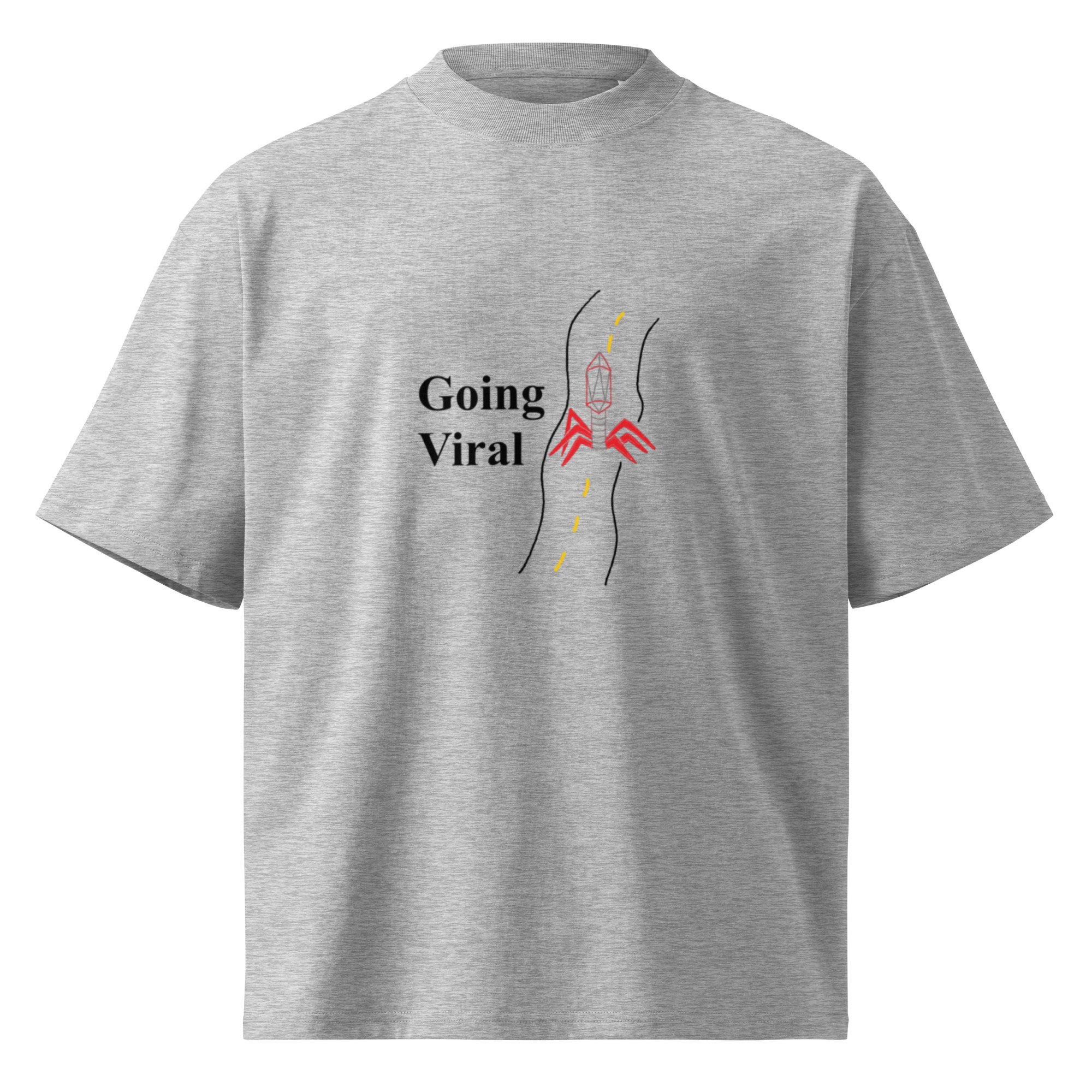 Going Viral. Men's Oversized High Neck T-Shirt - Image 2