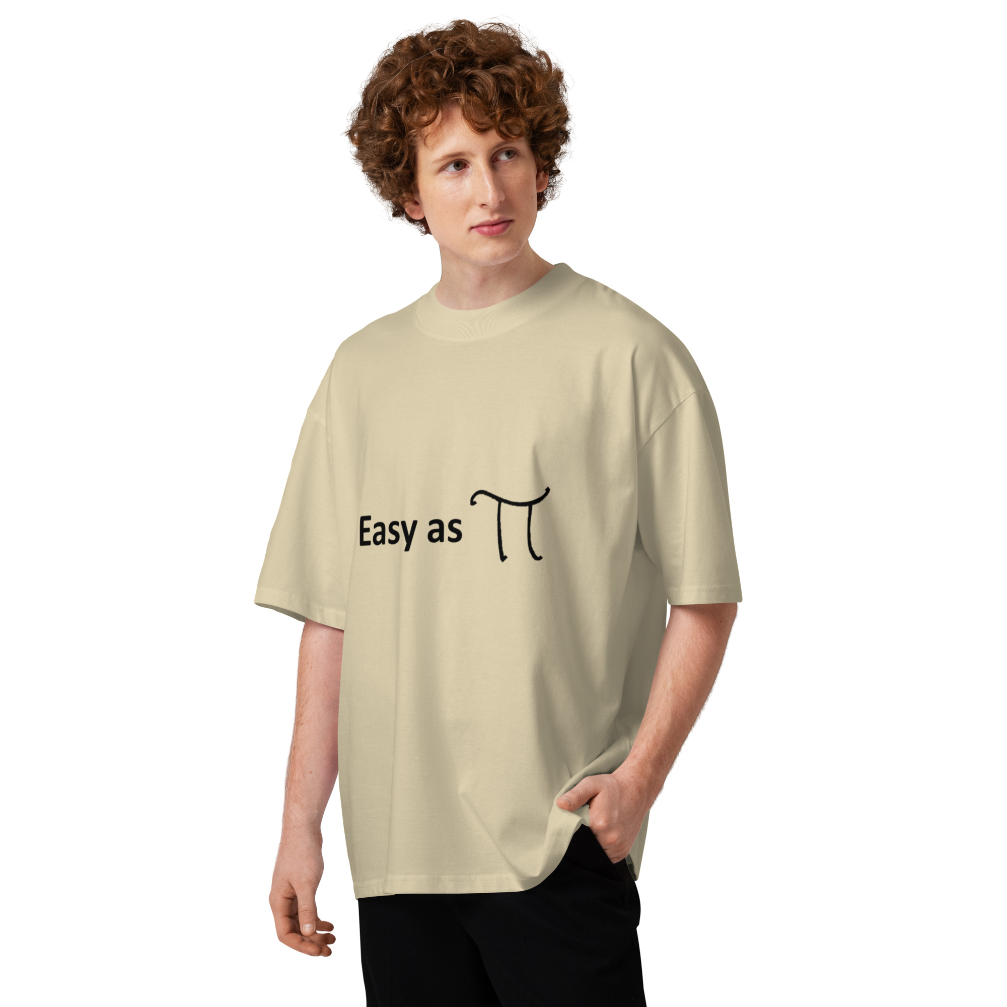 Easy as Pi. Men's Oversized High Neck T-Shirt - Image 5