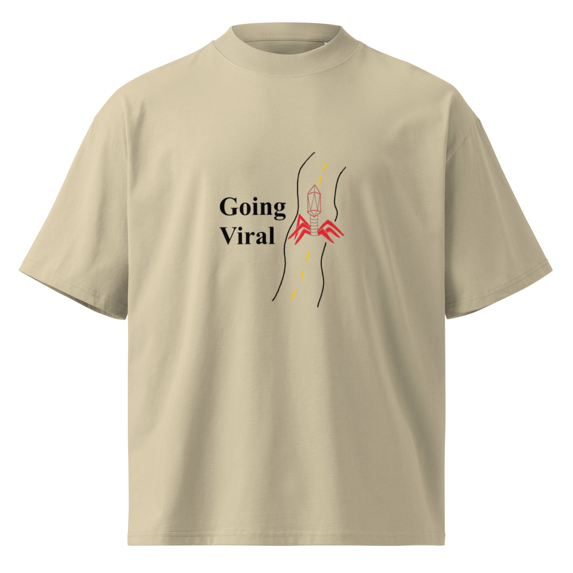 Going Viral. Men's Oversized High Neck T-Shirt - Image 3