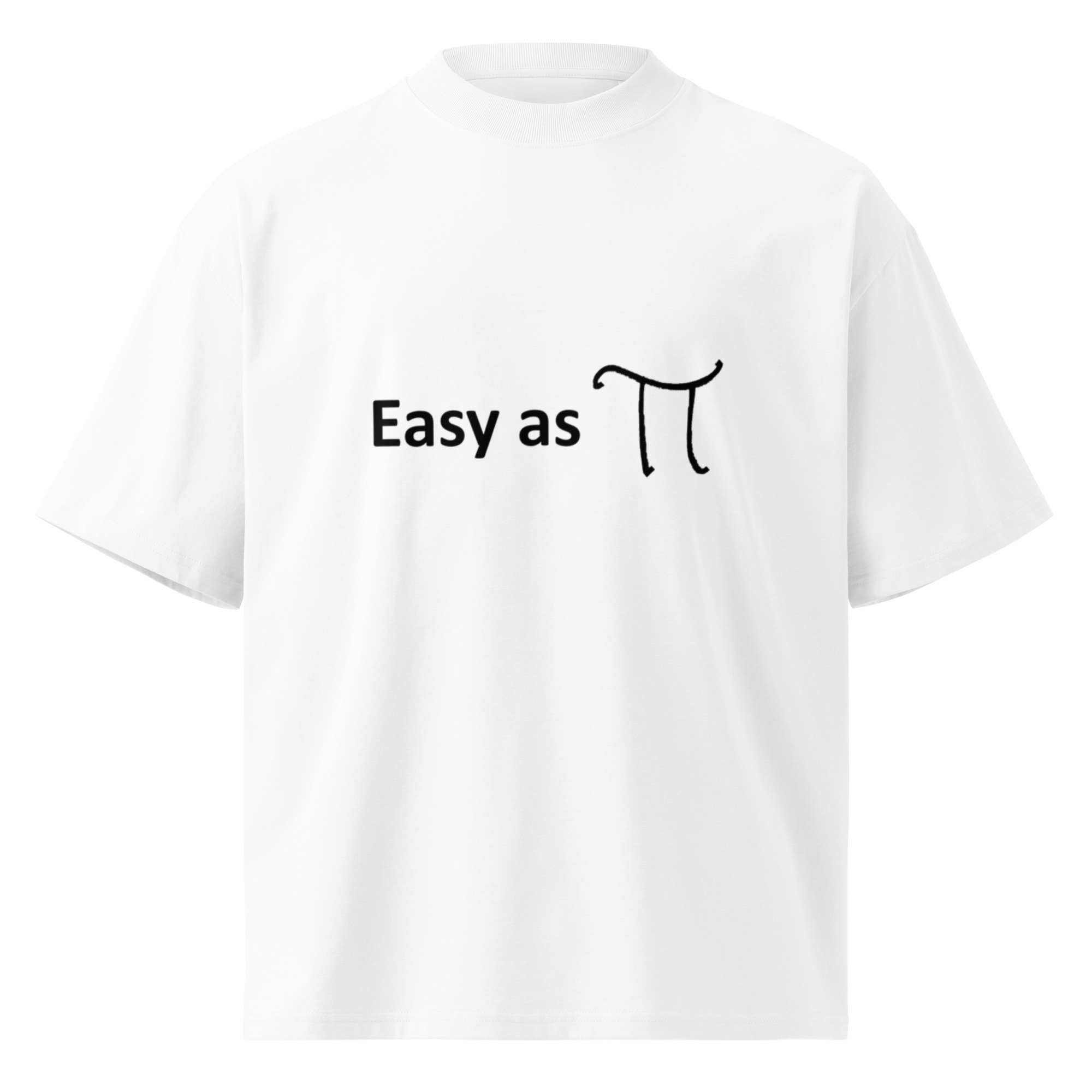 Easy as Pi. Men's Oversized High Neck T-Shirt - Image 3