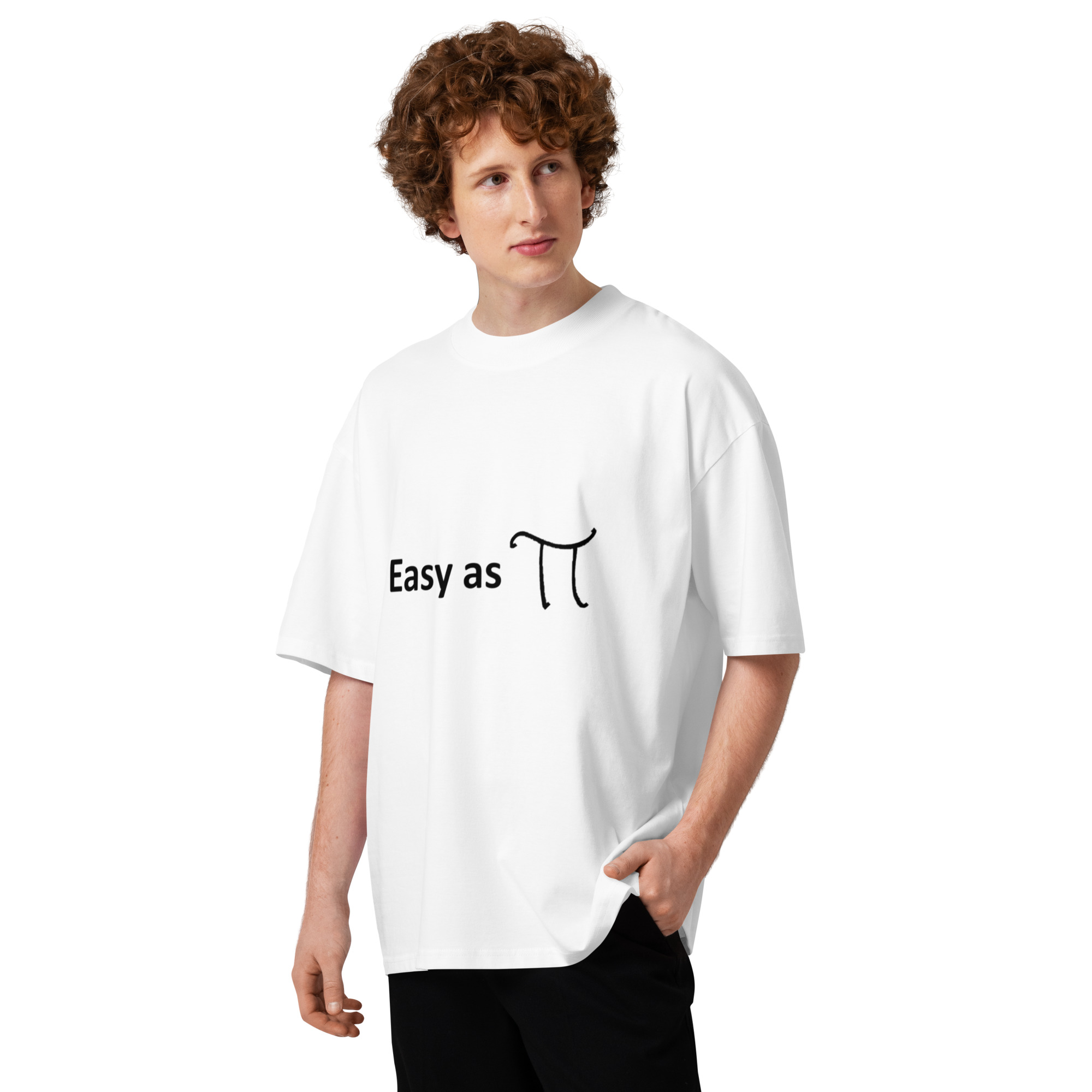 Easy as Pi. Men's Oversized High Neck T-Shirt - Image 6