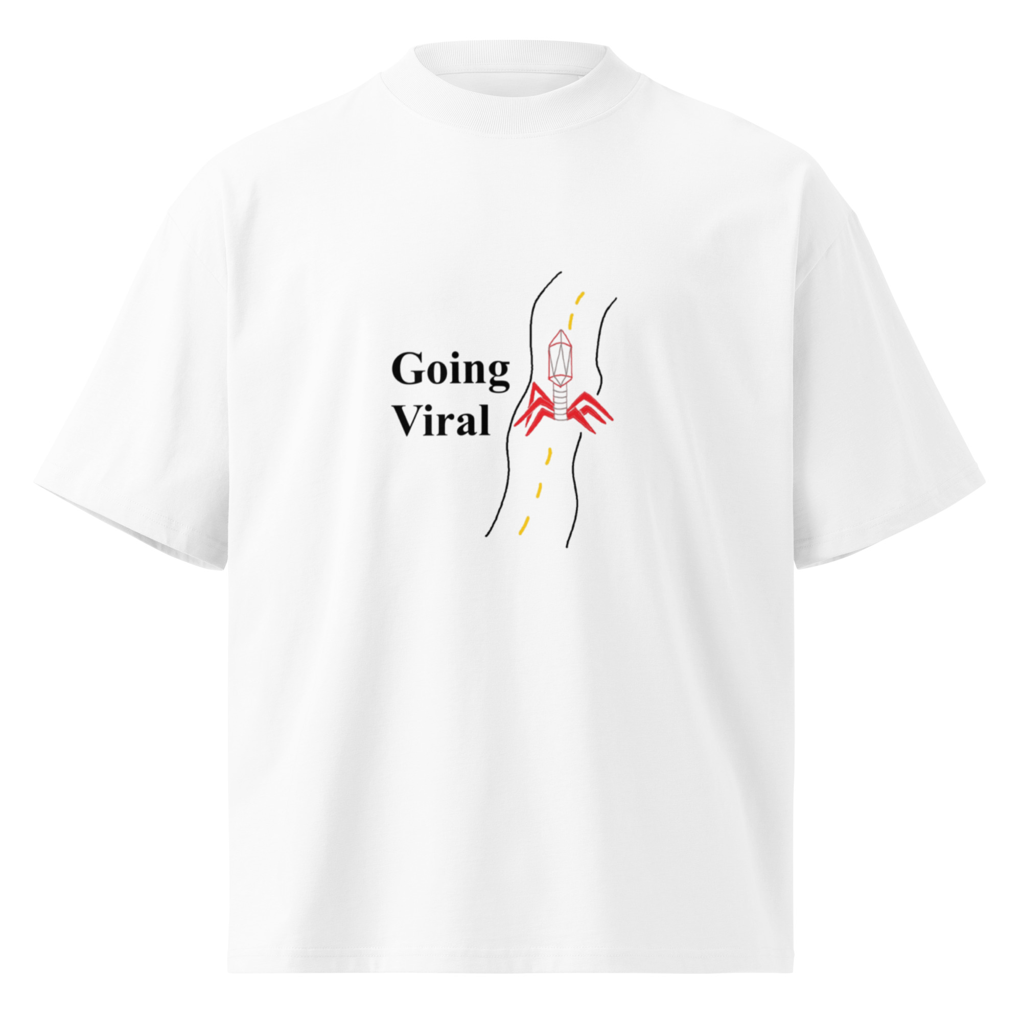 Going Viral. Men's Oversized High Neck T-Shirt - Image 4